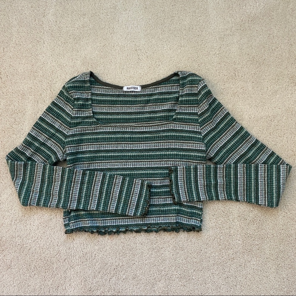 Ragstock long sleeve crop top